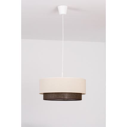 Brilagi - LED κρεμαστό φωτιστικό με καλώδιο BOHO STYLE 1xE27/15W/230V, διάμετρος 40 cm, εκρού/καφέ