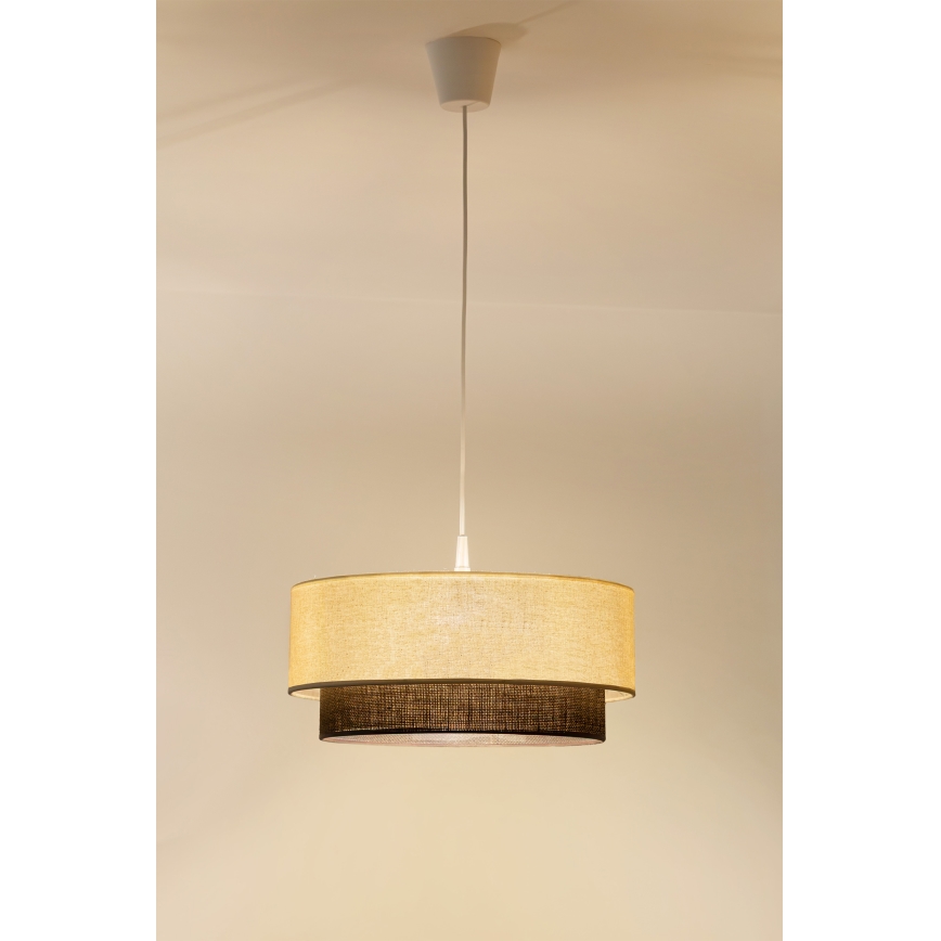 Brilagi - LED κρεμαστό φωτιστικό με καλώδιο BOHO STYLE 1xE27/15W/230V, διάμετρος 40 cm, εκρού/καφέ