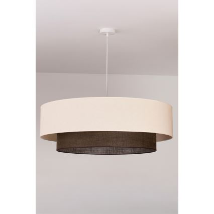 Brilagi - LED κρεμαστό φωτιστικό με καλώδιο BOHO STYLE 3xE27/15W/230V Ø 80 cm κρεμ/καφέ
