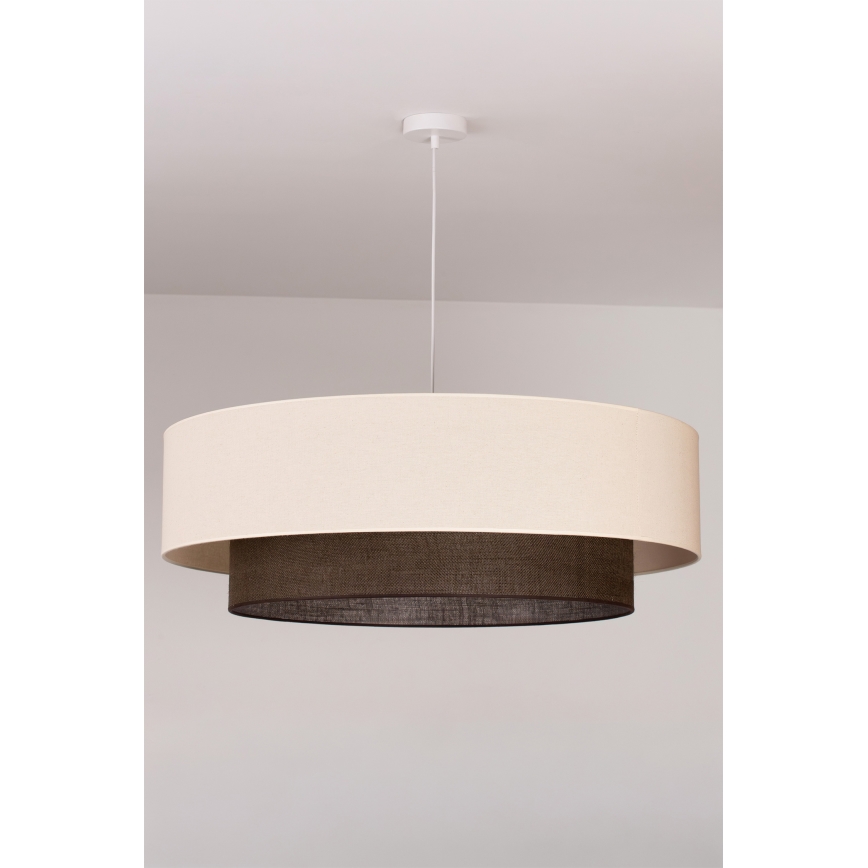 Brilagi - LED κρεμαστό φωτιστικό με καλώδιο BOHO STYLE 3xE27/15W/230V Ø 80 cm κρεμ/καφέ