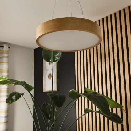 Brilagi - LED κρεμαστό φωτιστικό με καλώδιο CARVALHO 3xE27/15W/230V, φινίρισμα δρυός, Ø 47,5 cm