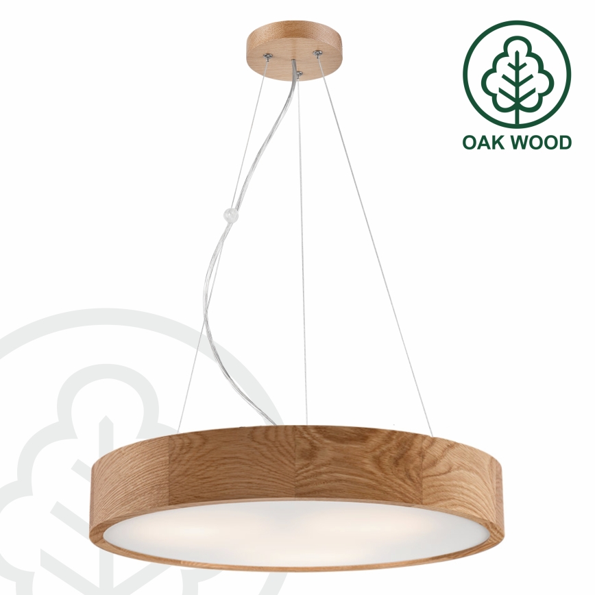 Brilagi - LED κρεμαστό φωτιστικό με καλώδιο CARVALHO 3xE27/15W/230V, φινίρισμα δρυός, Ø 47,5 cm