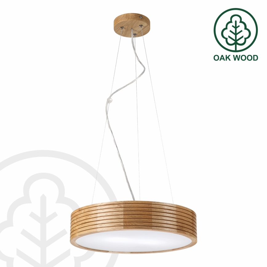 BRILAGI - LED κρεμαστό φωτιστικό με καλώδιο CARVALHO MODERN 2xE27/60W/230V χρώμα δρυός διάμ. 37,5 cm