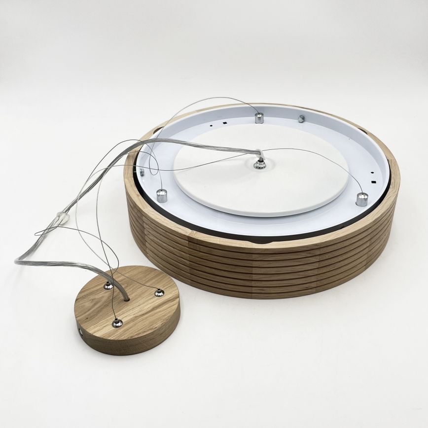 BRILAGI - LED κρεμαστό φωτιστικό με καλώδιο CARVALHO MODERN 2xE27/60W/230V χρώμα δρυός διάμ. 37,5 cm