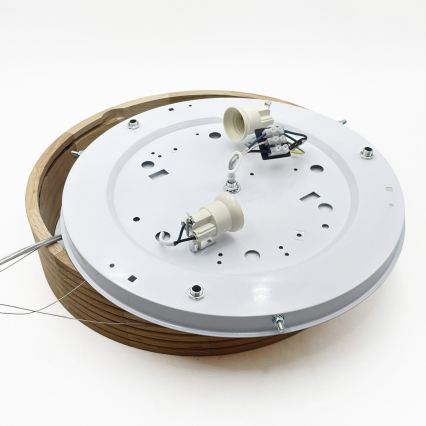 BRILAGI - LED κρεμαστό φωτιστικό με καλώδιο CARVALHO MODERN 2xE27/60W/230V χρώμα δρυός διάμ. 37,5 cm