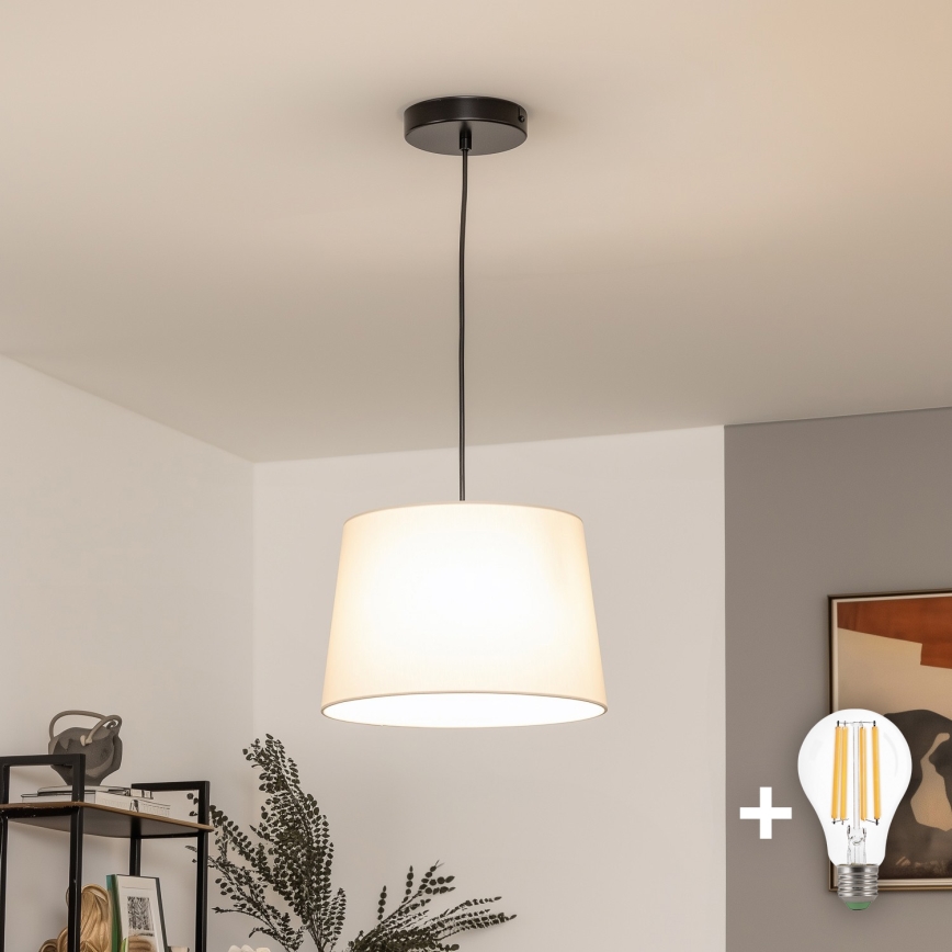 Brilagi - LED κρεμαστό φωτιστικό με καλώδιο CERIA 1xE27/40W/230V Ø 30 cm μπεζ