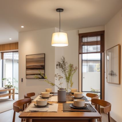 Brilagi - LED κρεμαστό φωτιστικό με καλώδιο CERIA 1xE27/40W/230V Ø 30 cm μπεζ