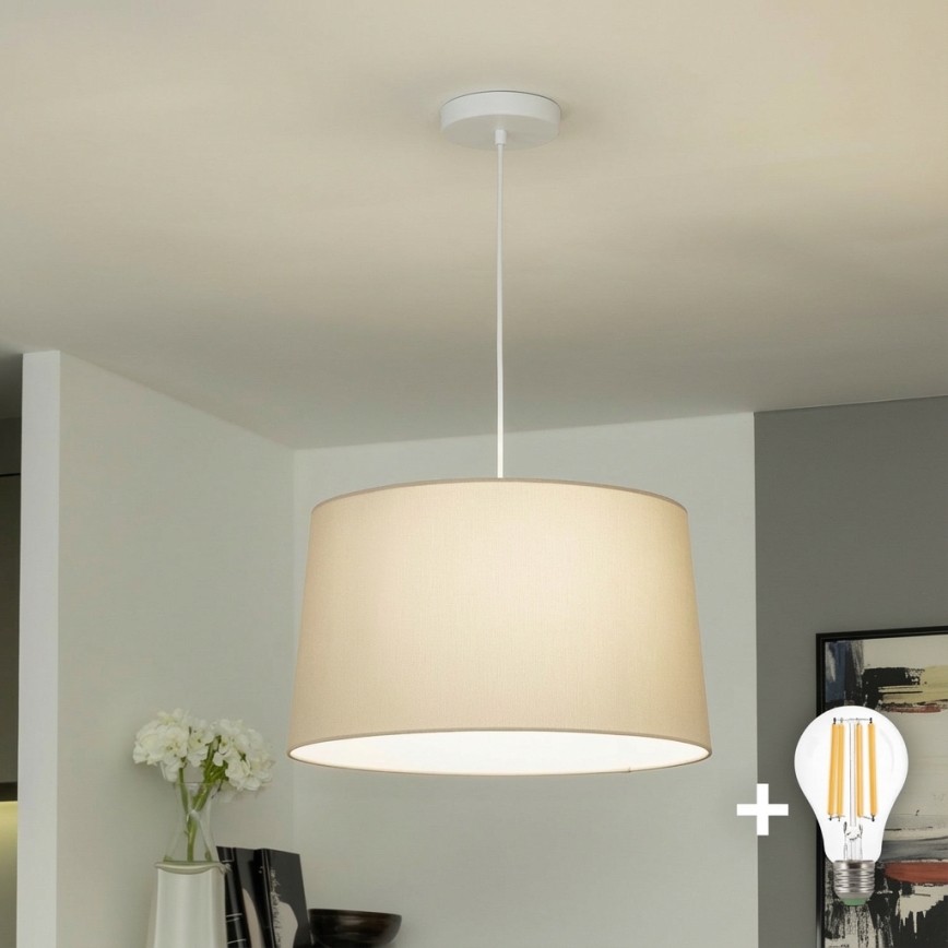 Brilagi - LED κρεμαστό φωτιστικό με καλώδιο CERIA 1xE27/40W/230V Ø 45 εκ. μπεζ