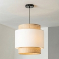 Brilagi - LED κρεμαστό φωτιστικό με καλώδιο CERIA 1xE27/40W/230V διάμ. 40 cm μαύρο/μπεζ/λευκό