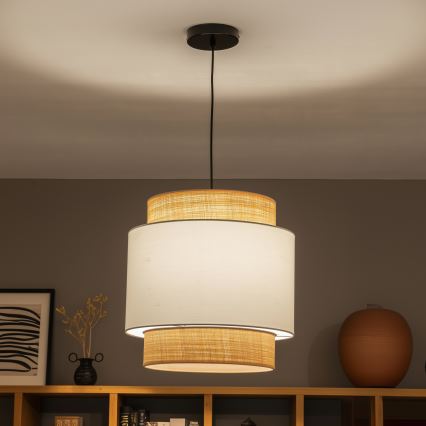 Brilagi - LED κρεμαστό φωτιστικό με καλώδιο CERIA 1xE27/40W/230V διάμ. 40 cm μαύρο/μπεζ/λευκό