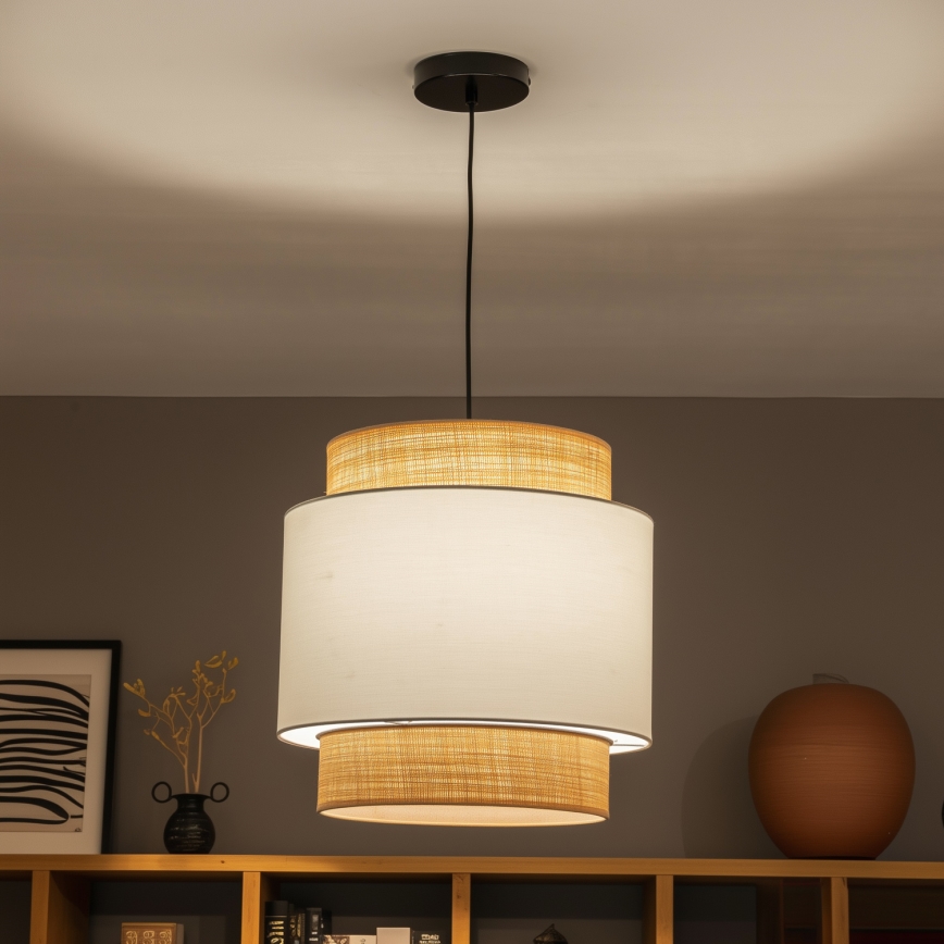 Brilagi - LED κρεμαστό φωτιστικό με καλώδιο CERIA 1xE27/40W/230V διάμ. 40 cm μαύρο/μπεζ/λευκό