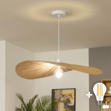 Brilagi - LED κρεμαστό φωτιστικό με καλώδιο CERIA BOHO 1xE27/40W/230V pr. 80 cm ραφία