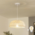 Brilagi - LED κρεμαστό φωτιστικό με καλώδιο CERIA BOHO 1xE27/40W/230V Ø 40 cm ρατάν