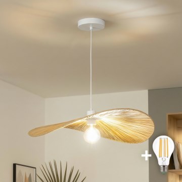 Brilagi - LED κρεμαστό φωτιστικό με καλώδιο CERIA BOHO 1xE27/40W/230V Ø 60 cm ραφία