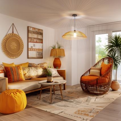 Brilagi - LED κρεμαστό φωτιστικό με καλώδιο CERIA BOHO 1xE27/40W/230V Ø 70 εκ. καφέ