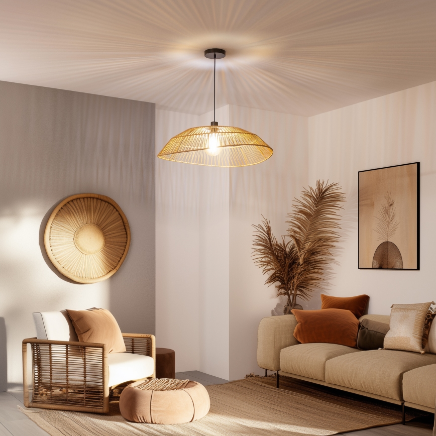 Brilagi - LED κρεμαστό φωτιστικό με καλώδιο CERIA BOHO 1xE27/40W/230V Ø 70 εκ. καφέ