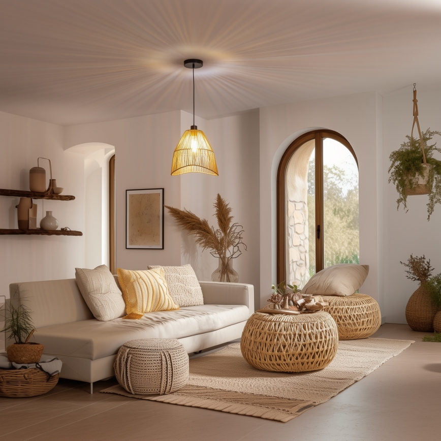 Brilagi - LED κρεμαστό φωτιστικό με καλώδιο CERIA BOHO 1xE27/40W/230V, διάμ. 30 εκ., καφέ