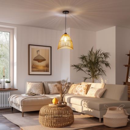 Brilagi - LED κρεμαστό φωτιστικό με καλώδιο CERIA BOHO 1xE27/40W/230V, διάμ. 30 εκ., καφέ