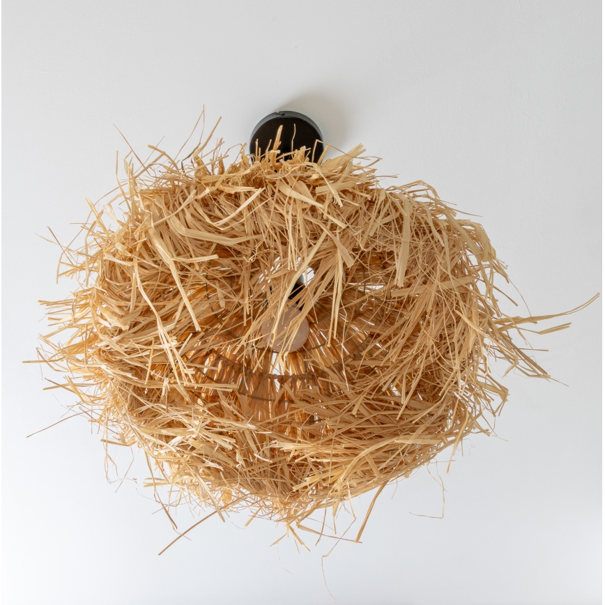 Brilagi - LED κρεμαστό φωτιστικό με καλώδιο CERIA BOHO 1xE27/40W/230V διάμ. 40 cm ραφία