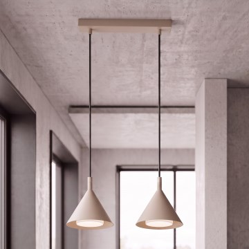 BRILAGI - LED Κρεμαστό φωτιστικό με καλώδιο CONE DOUBLE 2xGX53/15W/230V μπεζ