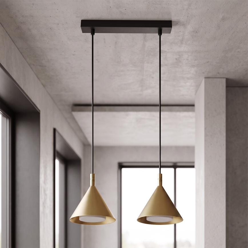 BRILAGI - LED Κρεμαστό φωτιστικό με καλώδιο CONE DOUBLE 2xGX53/15W/230V χρυσό