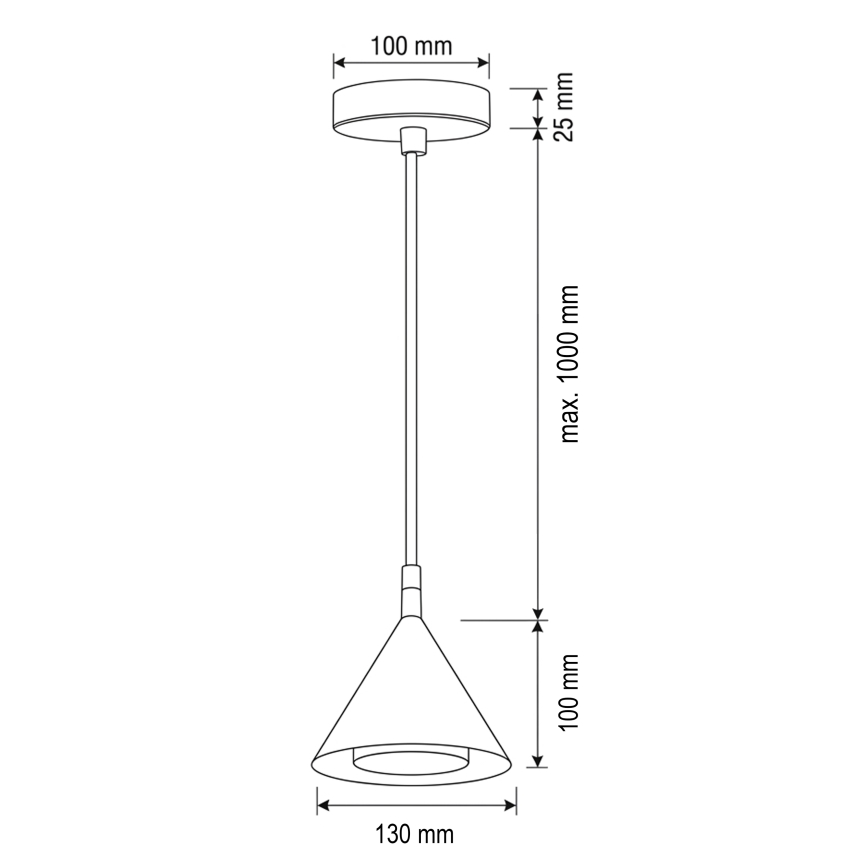 BRILAGI - LED Κρεμαστό φωτιστικό με καλώδιο CONE SINGLE 1xGX53/15W/230V μπεζ