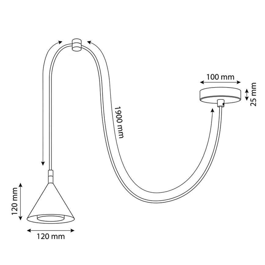 BRILAGI - LED Κρεμαστό φωτιστικό με καλώδιο CONE SINGLE SPIDER 1xGX53/15W/230V μαύρο