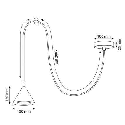 BRILAGI - LED Κρεμαστό φωτιστικό με καλώδιο CONE SINGLE SPIDER 1xGX53/15W/230V χρυσό