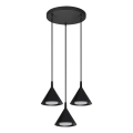 BRILAGI - LED Κρεμαστό φωτιστικό με καλώδιο CONE TRIPLE ROUND 3xGX53/15W/230V μαύρο