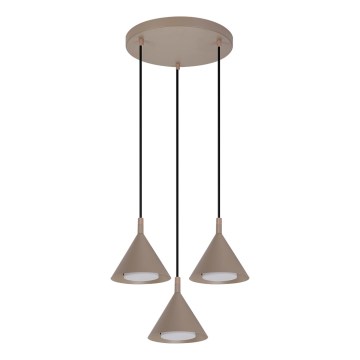 BRILAGI - LED Κρεμαστό φωτιστικό με καλώδιο CONE TRIPLE ROUND 3xGX53/15W/230V μπεζ