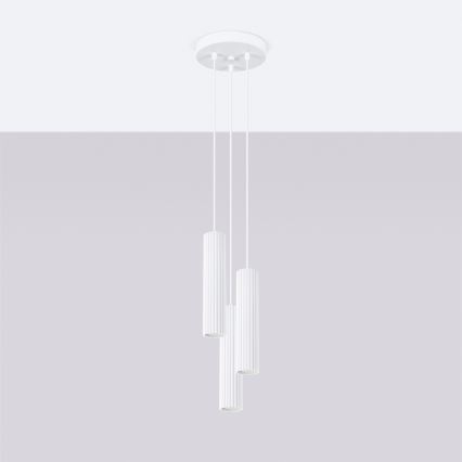 Brilagi - LED κρεμαστό φωτιστικό με καλώδιο CRESTO 3xGU10/10W/230V λευκό