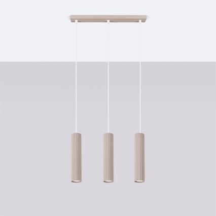 Brilagi - LED κρεμαστό φωτιστικό με καλώδιο CRESTO 3xGU10/10W/230V τάουπ