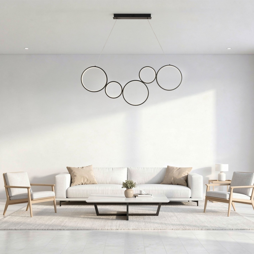 Brilagi - LED κρεμαστό φωτιστικό με καλώδιο ECHO LED/60W/230V 4000K 100 cm μαύρο