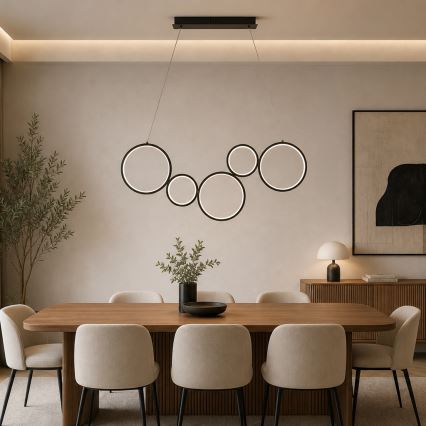 Brilagi - LED κρεμαστό φωτιστικό με καλώδιο ECHO LED/60W/230V 4000K 100 cm μαύρο