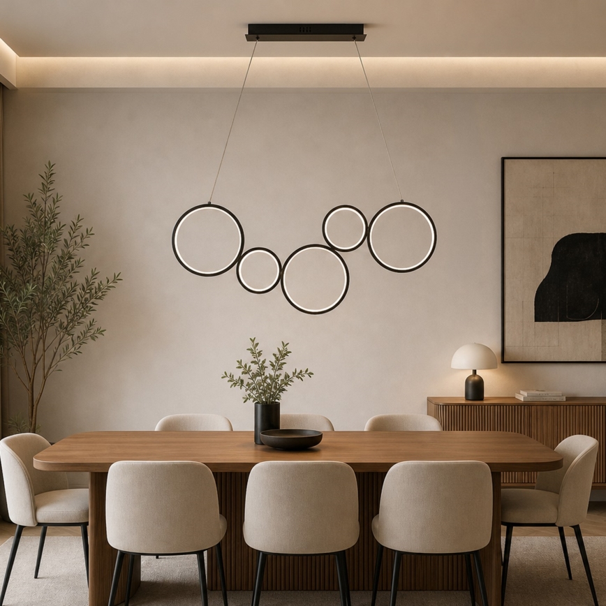 Brilagi - LED κρεμαστό φωτιστικό με καλώδιο ECHO LED/60W/230V 4000K 100 cm μαύρο