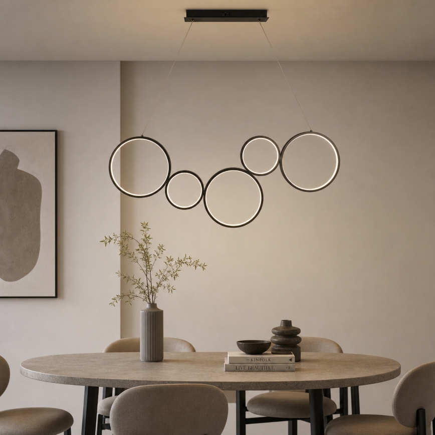 Brilagi - LED κρεμαστό φωτιστικό με καλώδιο ECHO LED/60W/230V 4000K 100 cm μαύρο