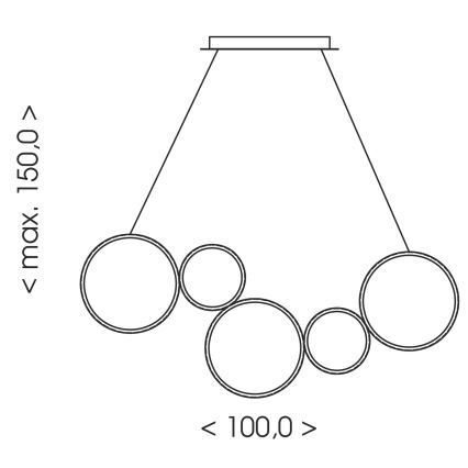 Brilagi - LED κρεμαστό φωτιστικό με καλώδιο ECHO LED/60W/230V 4000K 100 cm μαύρο