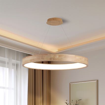 Brilagi - Κρεμαστό LED φωτιστικό με καλώδιο FALCON WOOD LED/60W/230V 3000/4000/6000K διάμ. 80 cm, ξύλινο