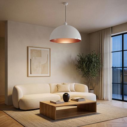 Brilagi - LED κρεμαστό φωτιστικό με καλώδιο METALO 1xE27/40W/230V Ø 60 cm λευκό/χάλκινο
