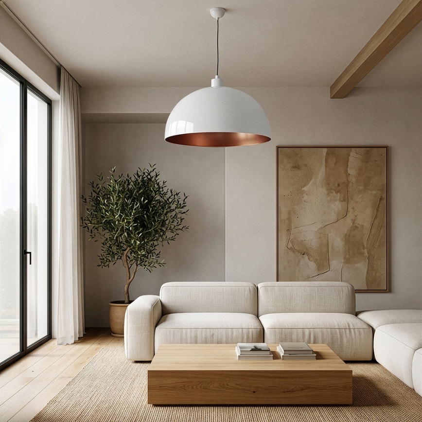 Brilagi - LED κρεμαστό φωτιστικό με καλώδιο METALO 1xE27/40W/230V Ø 60 cm λευκό/χάλκινο