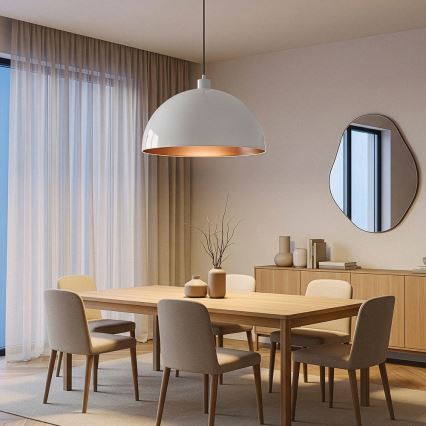 Brilagi - LED κρεμαστό φωτιστικό με καλώδιο METALO 1xE27/40W/230V Ø 60 cm λευκό/χάλκινο
