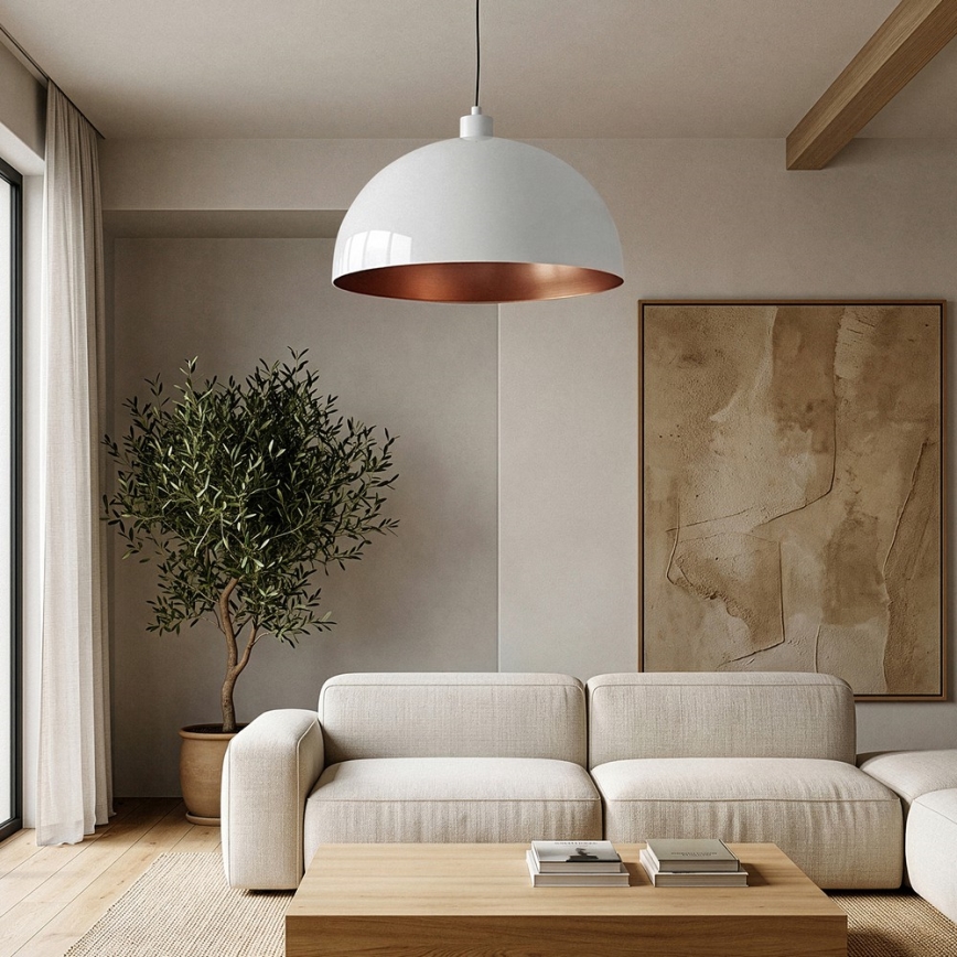 Brilagi - LED κρεμαστό φωτιστικό με καλώδιο METALO 1xE27/40W/230V Ø 60 cm λευκό/χάλκινο