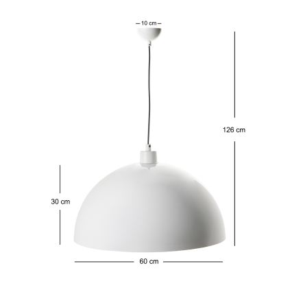 Brilagi - LED κρεμαστό φωτιστικό με καλώδιο METALO 1xE27/40W/230V Ø 60 cm λευκό/χάλκινο