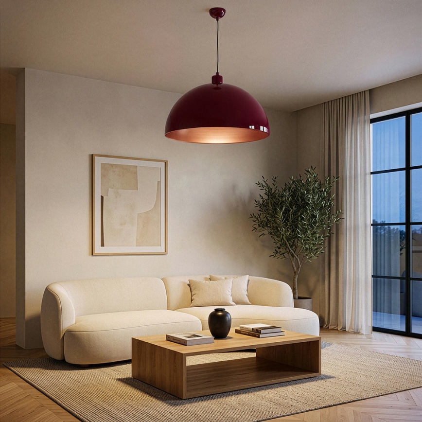 Brilagi - LED κρεμαστό φωτιστικό με καλώδιο METALO 1xE27/40W/230V Ø 60 cm μπουργουντί/χάλκινο