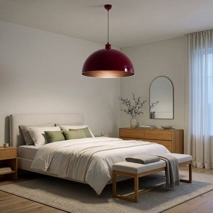 Brilagi - LED κρεμαστό φωτιστικό με καλώδιο METALO 1xE27/40W/230V Ø 60 cm μπουργουντί/χάλκινο