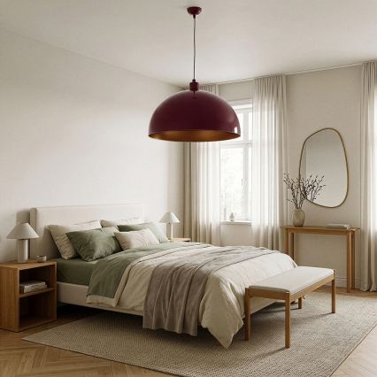 Brilagi - LED κρεμαστό φωτιστικό με καλώδιο METALO 1xE27/40W/230V Ø 60 cm μπουργουντί/χάλκινο