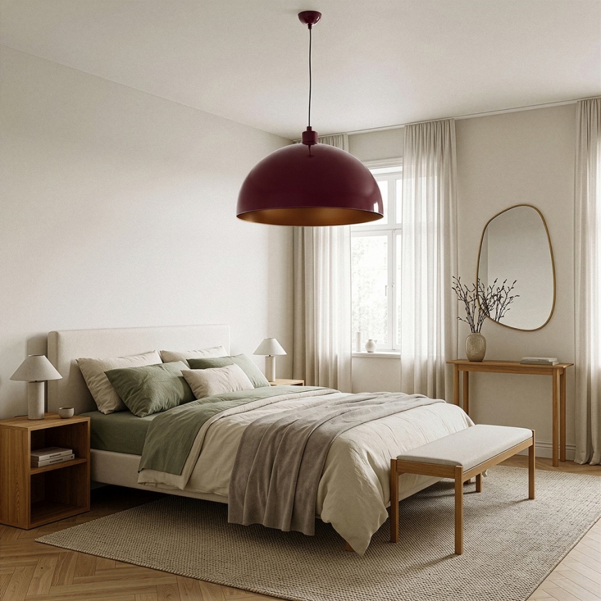 Brilagi - LED κρεμαστό φωτιστικό με καλώδιο METALO 1xE27/40W/230V Ø 60 cm μπουργουντί/χάλκινο