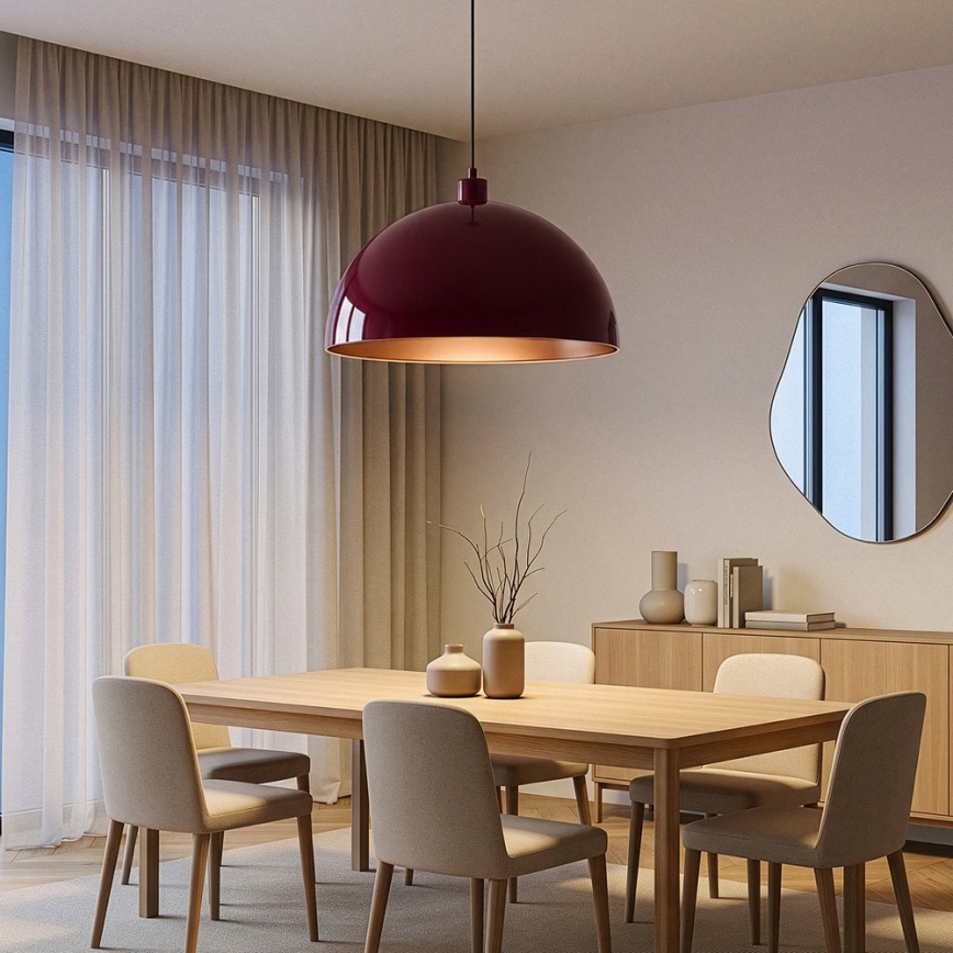 Brilagi - LED κρεμαστό φωτιστικό με καλώδιο METALO 1xE27/40W/230V Ø 60 cm μπουργουντί/χάλκινο