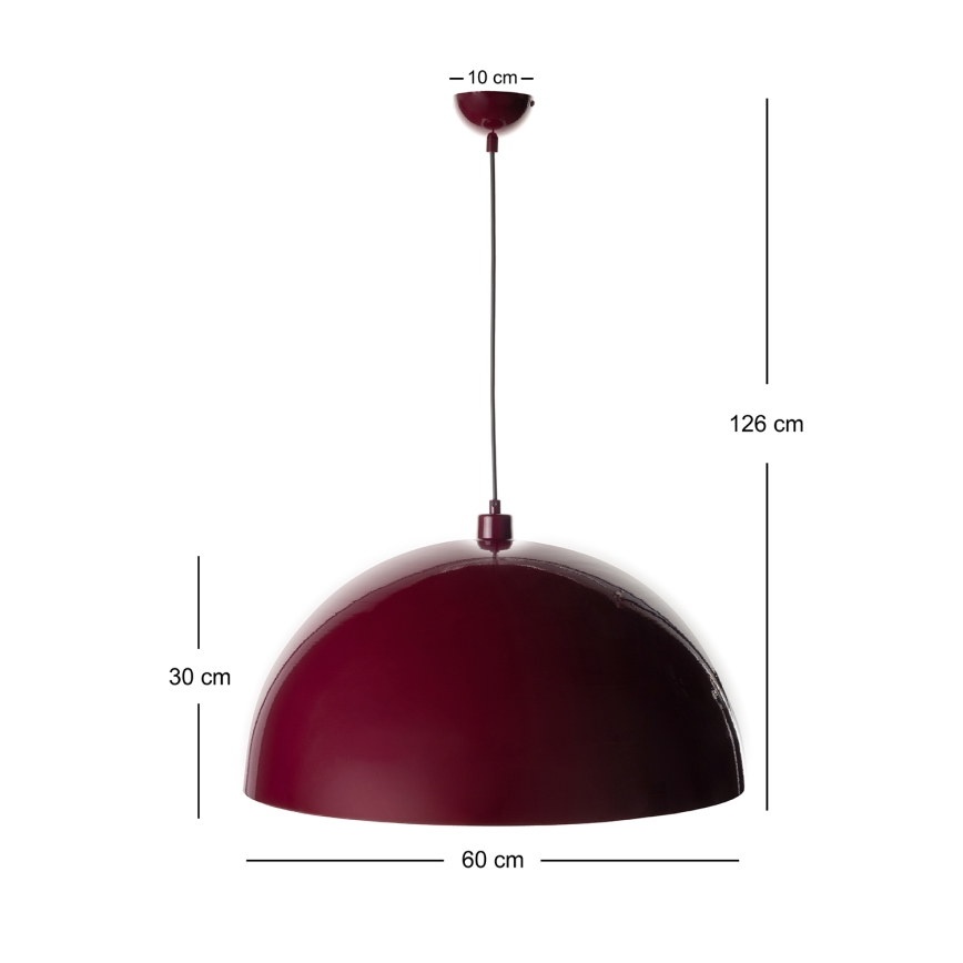 Brilagi - LED κρεμαστό φωτιστικό με καλώδιο METALO 1xE27/40W/230V Ø 60 cm μπουργουντί/χάλκινο