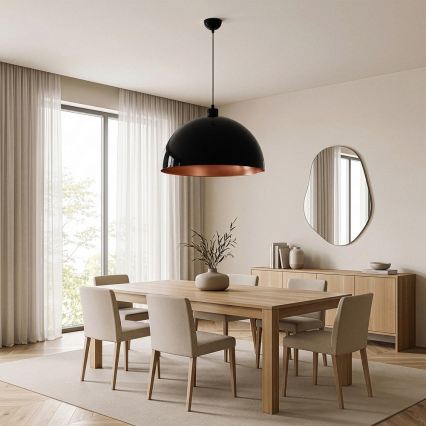 Brilagi - LED κρεμαστό φωτιστικό με καλώδιο METALO 1xE27/40W/230V Ø 60 εκ. μαύρο/χάλκινο